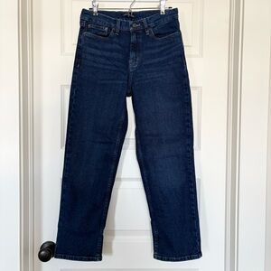 Calvin Klein Straight Leg Cropped Jeans Dark Wash Mid Rise Denim, Woman’s Size 6